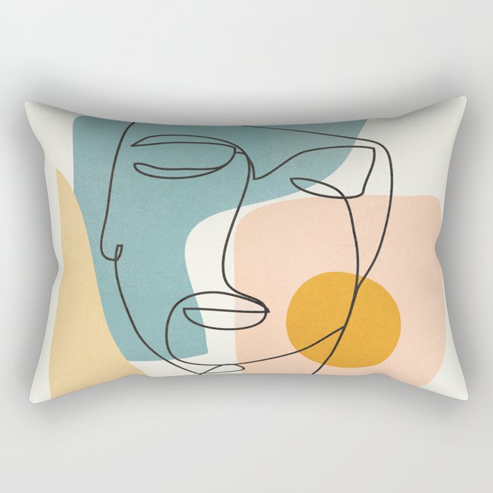 Abstract Face 25 Rectangular Pillow