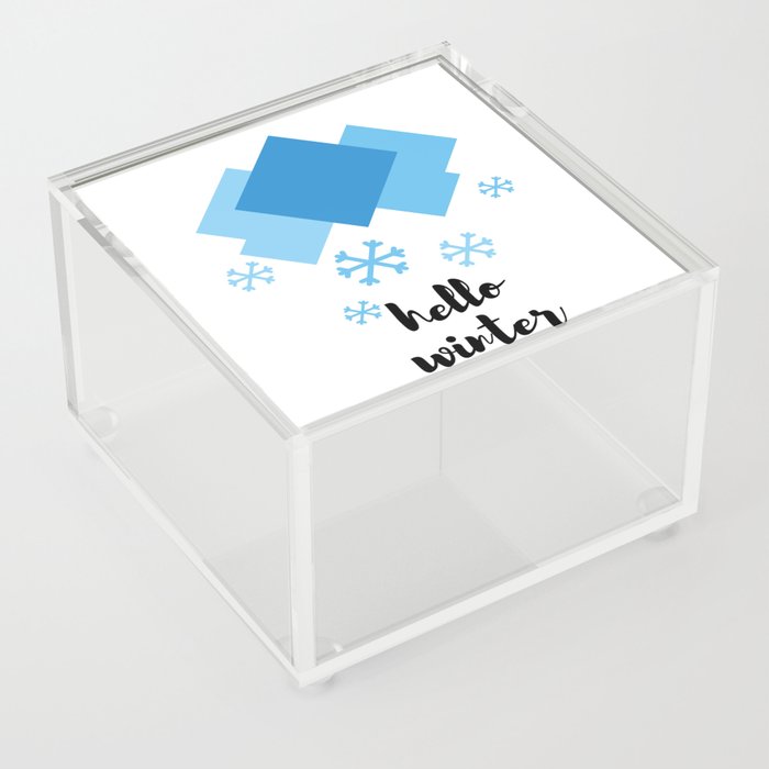 Hello winter in blue Acrylic Box