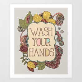 Wash your hands Art Print | Penandinkart, Typography, Drawing, Flowers, Soap, Cv, Ink Pen, Doodles, Virus, Prevention 