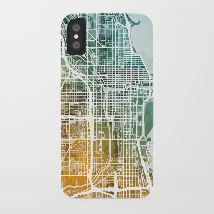 Chicago City Street Map iPhone Case