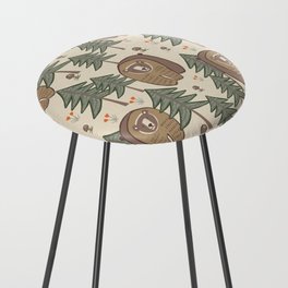 Bear in the fur tree forest Counter Stool