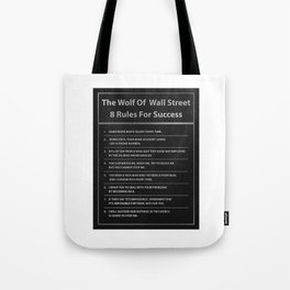 The Wolf Of Wall Street 8 Rules For Success Motivation Tote Bag
