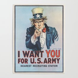 Uncle Sam Recruitment Poster Poster