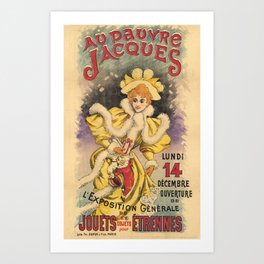 The Christmas Princess of Light - Au Pauvre Jacques Vintage French Posters Art Print | Happykids, Xmas, Winterholidays, Furcoat, Expositionposter, Delivergifts, Vintage, Vintagechristmas, Toys, Christmasfairy 