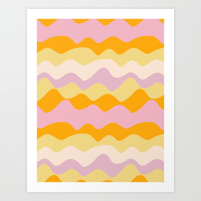 Summer Pastel Retro Ocean Waves Art Print