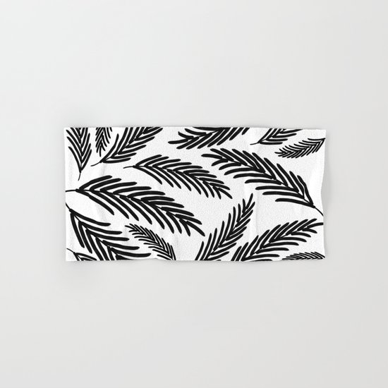 Palms Leaves on White Hand & Bath Towel
