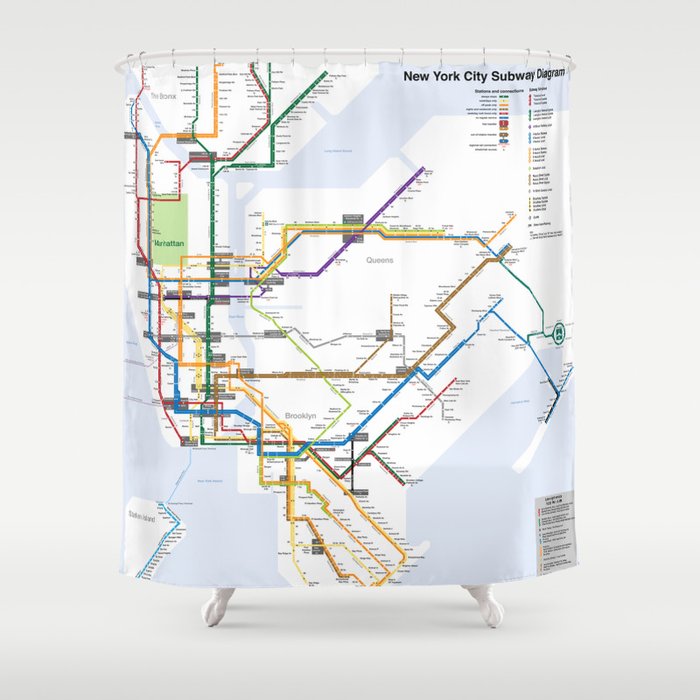 New York Subway Map Shower Curtain By Proffesionaldesigner Society6