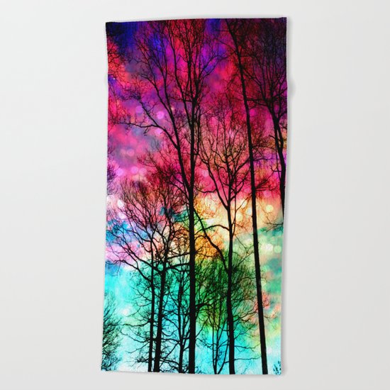 Colorful sky Beach Towel