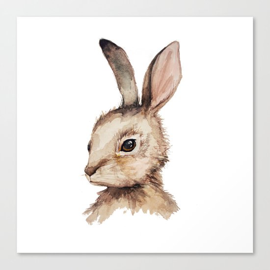 Pensive Easter Bunny Canvas Print