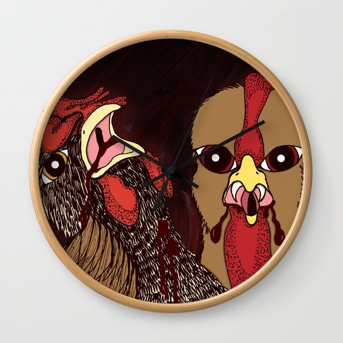 So the Rooster Fell In Love with the Hen Wall Clock