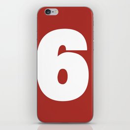 6 (White & Maroon Number) iPhone Skin