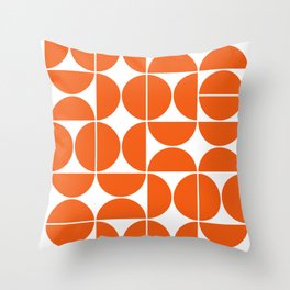 Mid Century Modern Geometric 04 Orange Deko-Kissen | Digital, Minimalist, Geometric, Nordic, Summer, Pop Art, Midcenturygeometric, Pattern, Curated, Modern 