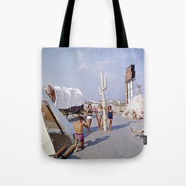 Ranch House Motel in the 1960's. North Wildwood, New Jersey Tote Bag | Teenagers, Cactus, Retromotel, Ranchhouse, Film, Ranchhousemotel, Vacation, Teepee, Wagonwheel, Photo 
