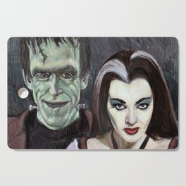 Lily and Herman Munster Cutting Board