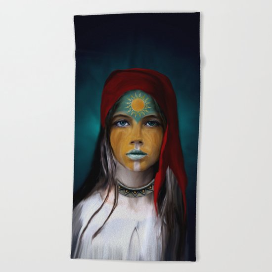 Chalchiuhtlicue Beach Towel