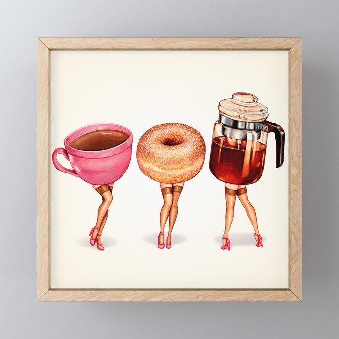 Coffee Pin-Ups Framed Mini Art Print