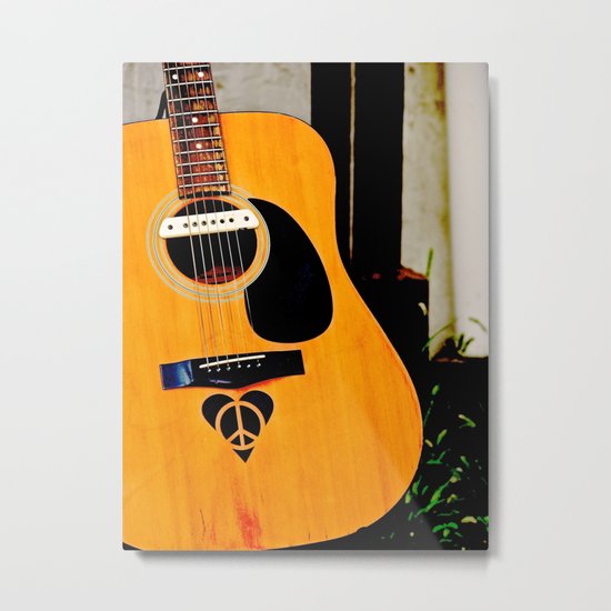 Peace, Love, Music Metal Print