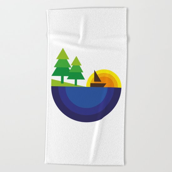 Geometric Landscape Beach Towel