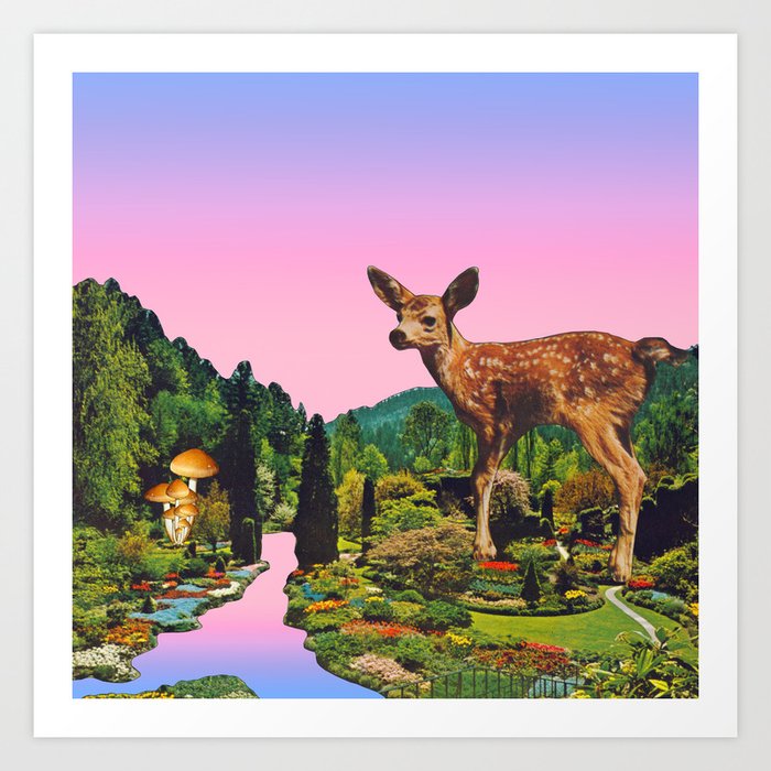 Giant deer Art Print by Mariano Peccinetti
