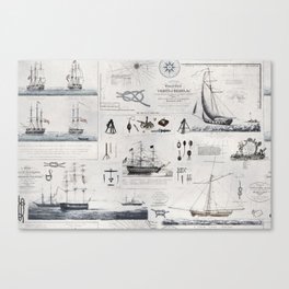 Vintage Seamanship Nautical Collage Canvas Print