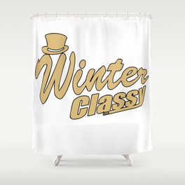 Winter Classy Logo (Gold) Shower Curtain