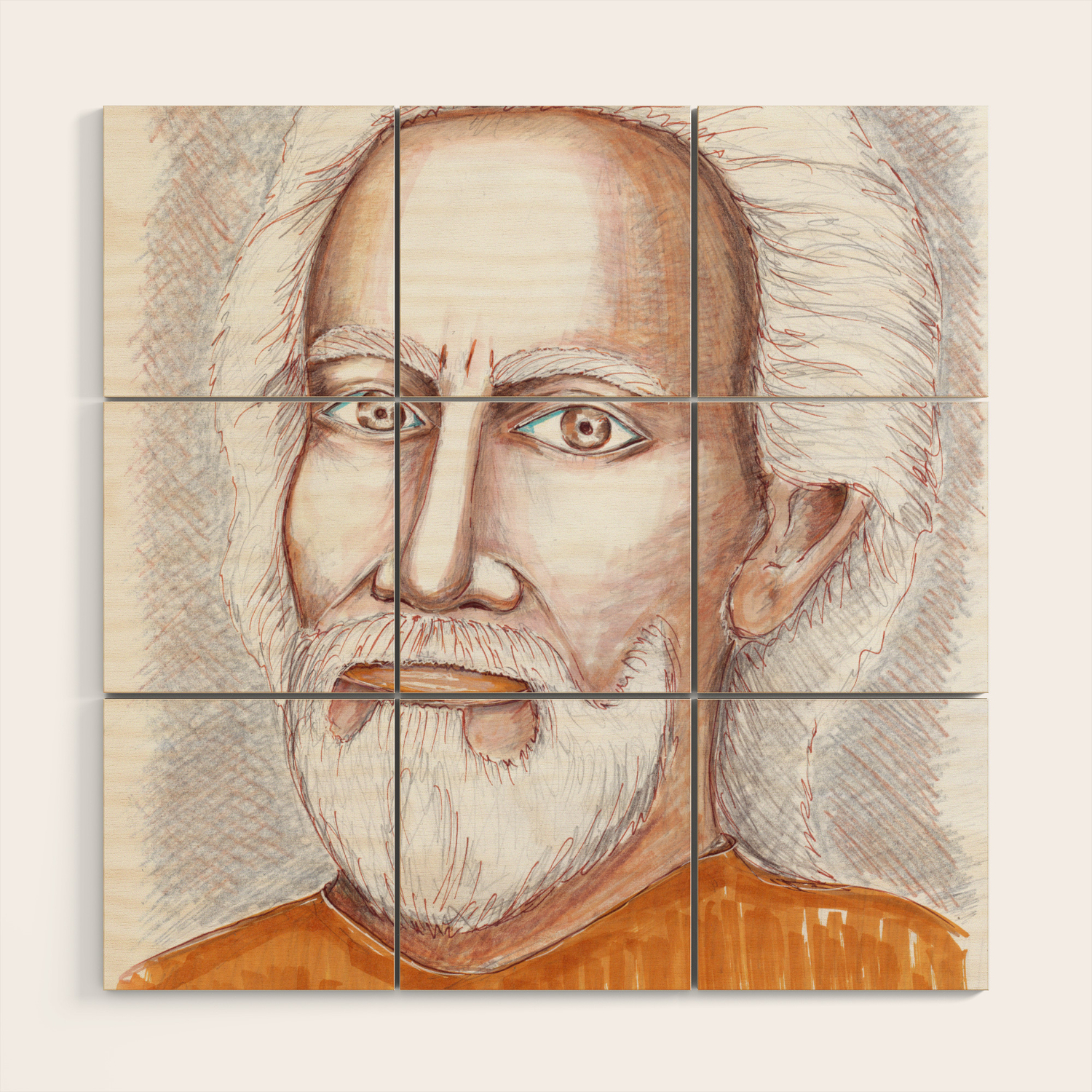 Guru Swami Sri Yukteswar Giri Portrait Wood Wall Art By Jeshta Society6 Sri yukteswar was a disciple of lahiri mahasaya and attained the spiritual stature of a jnanavatar, or incarnation of wisdom. guru swami sri yukteswar giri portrait wood wall art by jeshta