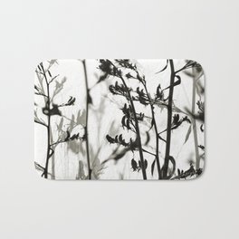 New Zealand Flax silhouettes Bath Mat | Lucyg, Lucygauntlett, Seed, Harakeke, Pods, Plants, Photo, Black And White, Sepia, Moody 