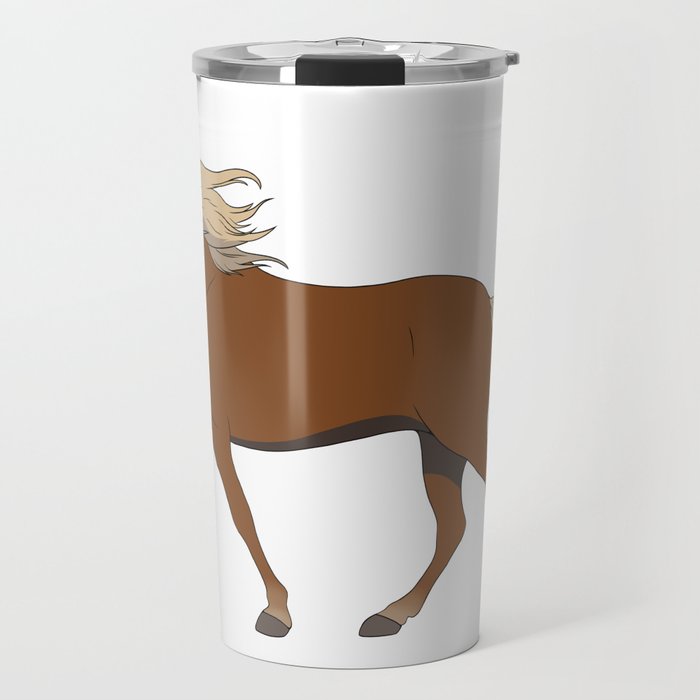 Brown Icelandic Horse Travel Mug