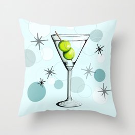 Tennis Martini Bubbles Throw Pillow