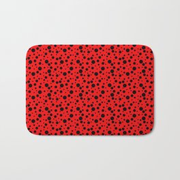 Ladybug style - scarlet red background and black polka dots Bath Mat | Wildlife, Black, Insect, Pattern, Red, Coloration, Animal, Scarlet, Print, Decor 