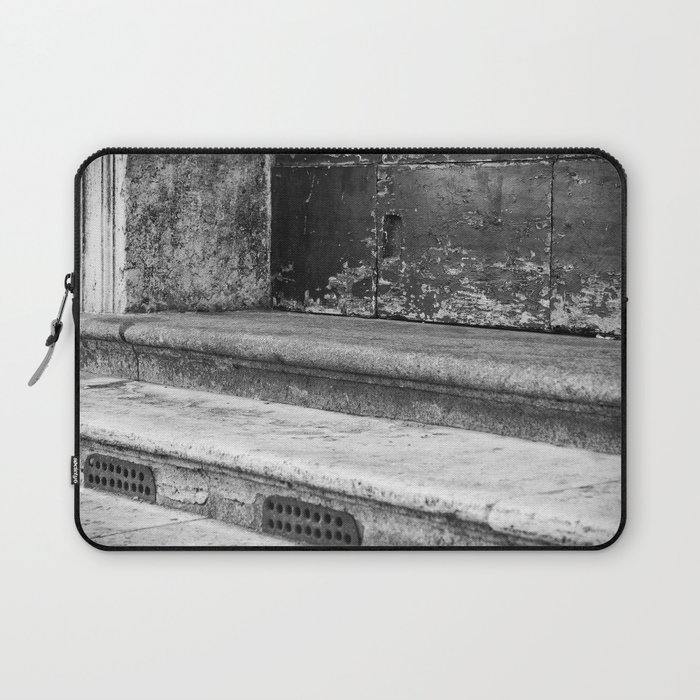 Old stairs in Rome, Italy | Black & White | Street & Travel Photography | Fine Art Photo Print Laptop Sleeve