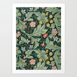 William Morris Leicester Herbaceous Italian Laurel Acanthus Textile Colorful Floral Pattern Art Print