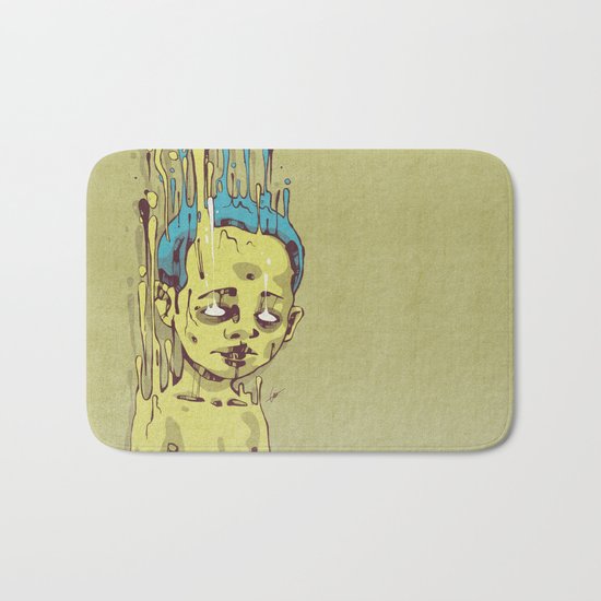 The Golden Boy with Blue Hair Bath Mat