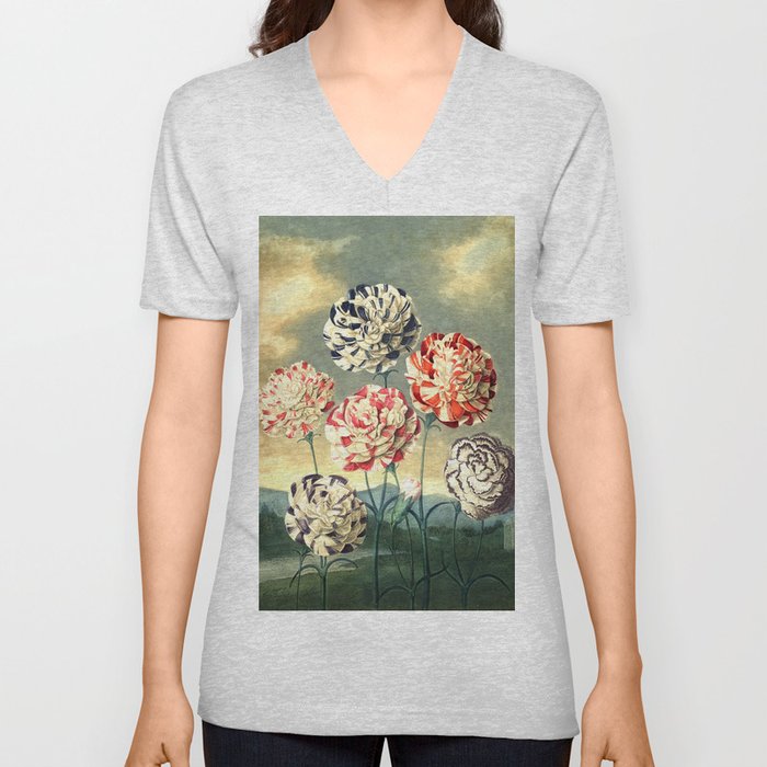 Carnations Temple of Flora V Neck T Shirt