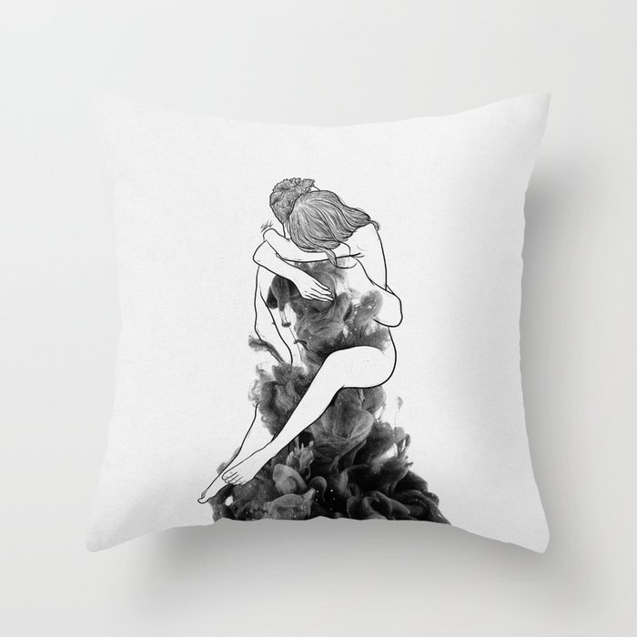 I find peace in your hug. Throw Pillow