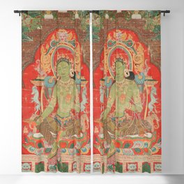 Green Tara 13th Century Tibetan Art Blackout Curtain