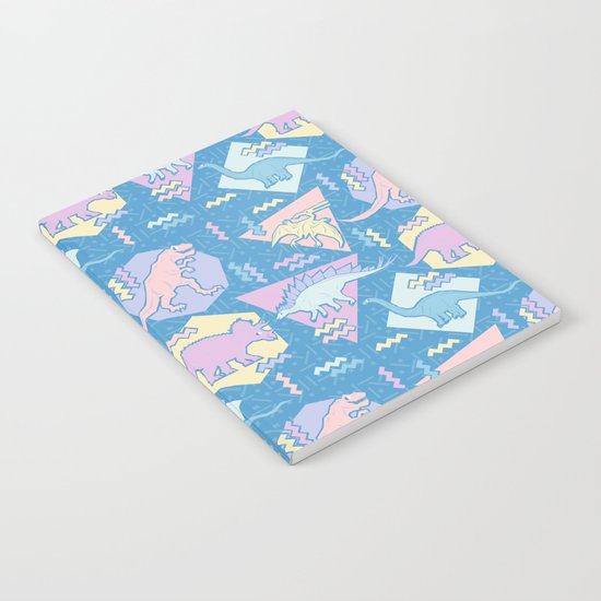 Nineties Dinosaurs Pattern - Pastel version Notebook