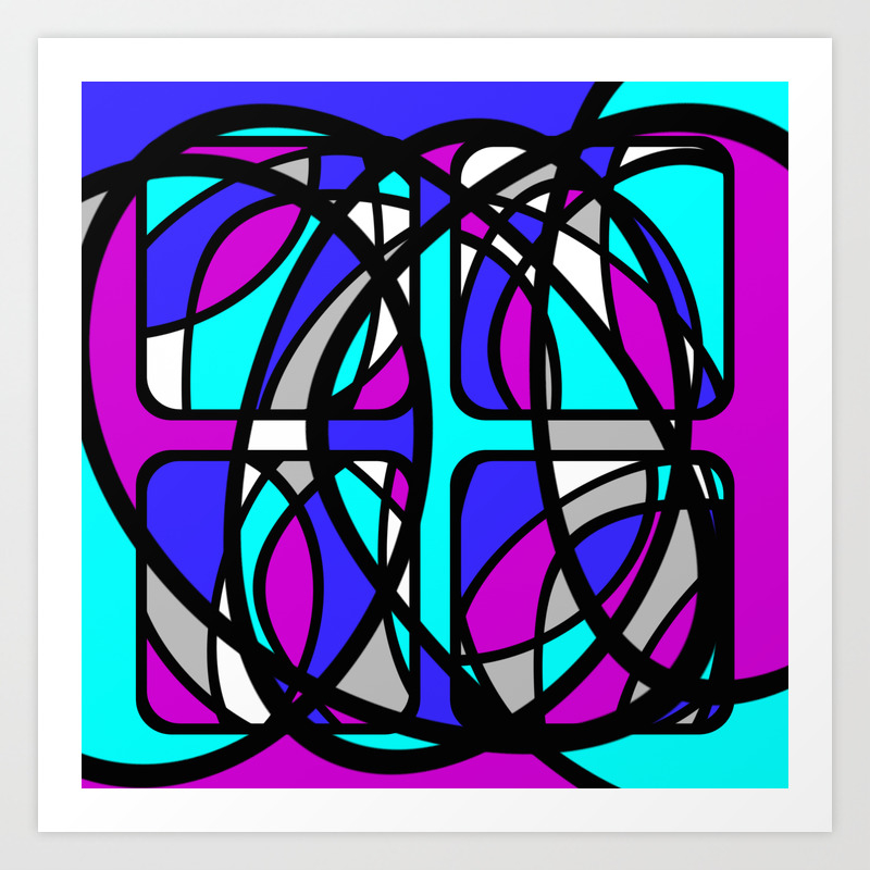 Community Ii Purple And Blue Abstract Art Print By Printpix