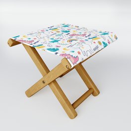 Dinosaur With Unicorn Pattern Folding Stool