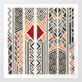 Tribal ethnic geometric pattern 034 Art Print