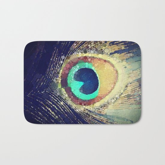 Peacock Feather Bath Mat