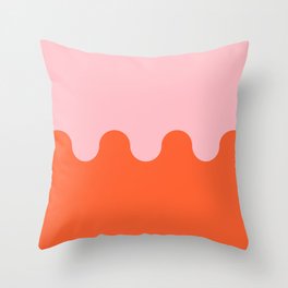 Pink and orange waves Throw Pillow