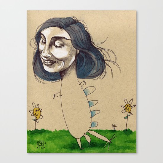 DINOSAUR GIRL Canvas Print