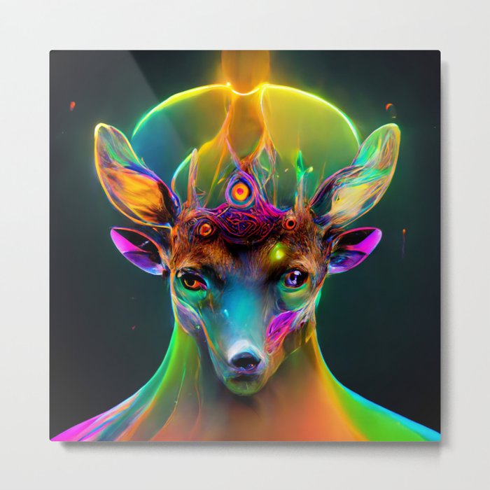 Psychedelic Deer Metal Print
