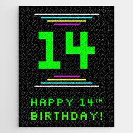 [ Thumbnail: 14th Birthday - Nerdy Geeky Pixelated 8-Bit Computing Graphics Inspired Look Jigsaw Puzzle ]