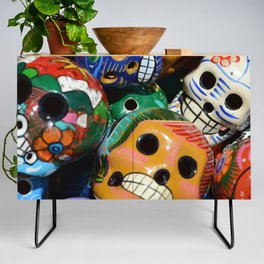 Mexico Photography - Masks Used For The Mexican Holiday Credenza