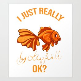 Goldfish Oranda Tank Food Bowl Aquarium Art Print