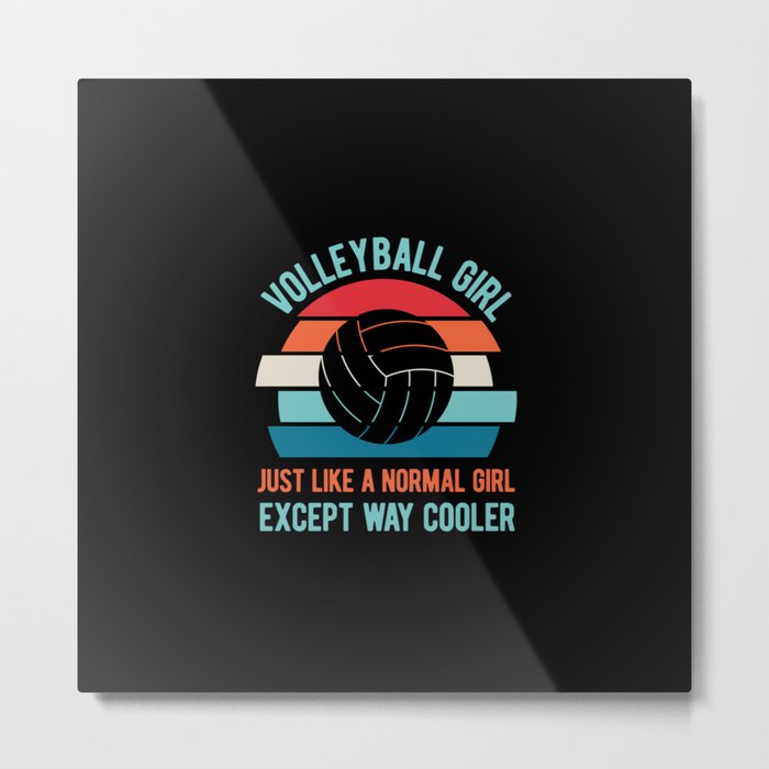 Funny Volleyball Girl Metal Print