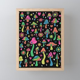 Rainbow Mushrooms Framed Mini Art Print