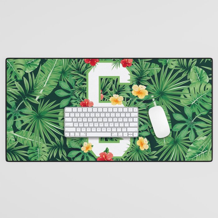 Capital Letter S Alphabet Monogram Initial Flower Gardener Desk Mat